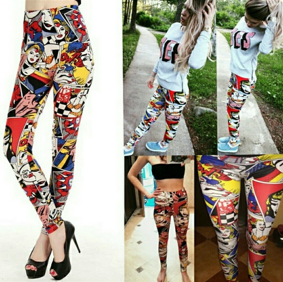 Pants - 💋COMIC GRAPHIC PRINT YOGA LEGGINGS - MULTI